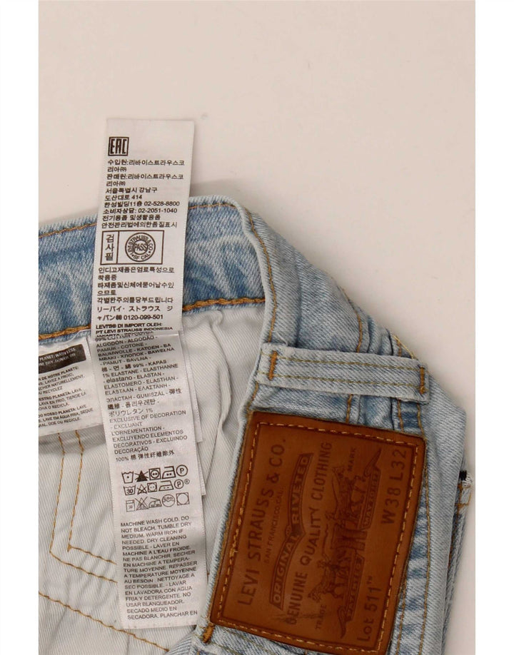 Levi's Herren 511 Distressed Slim Jeans W38 L32 Blaue Baumwolle
