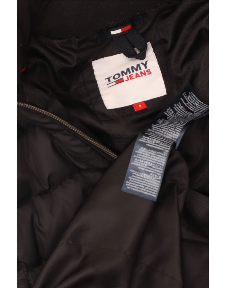 Tommy Hilfiger Wattierter Damenmantel mit Kapuze, UK 10, Größe S, Schwarz, Polyester