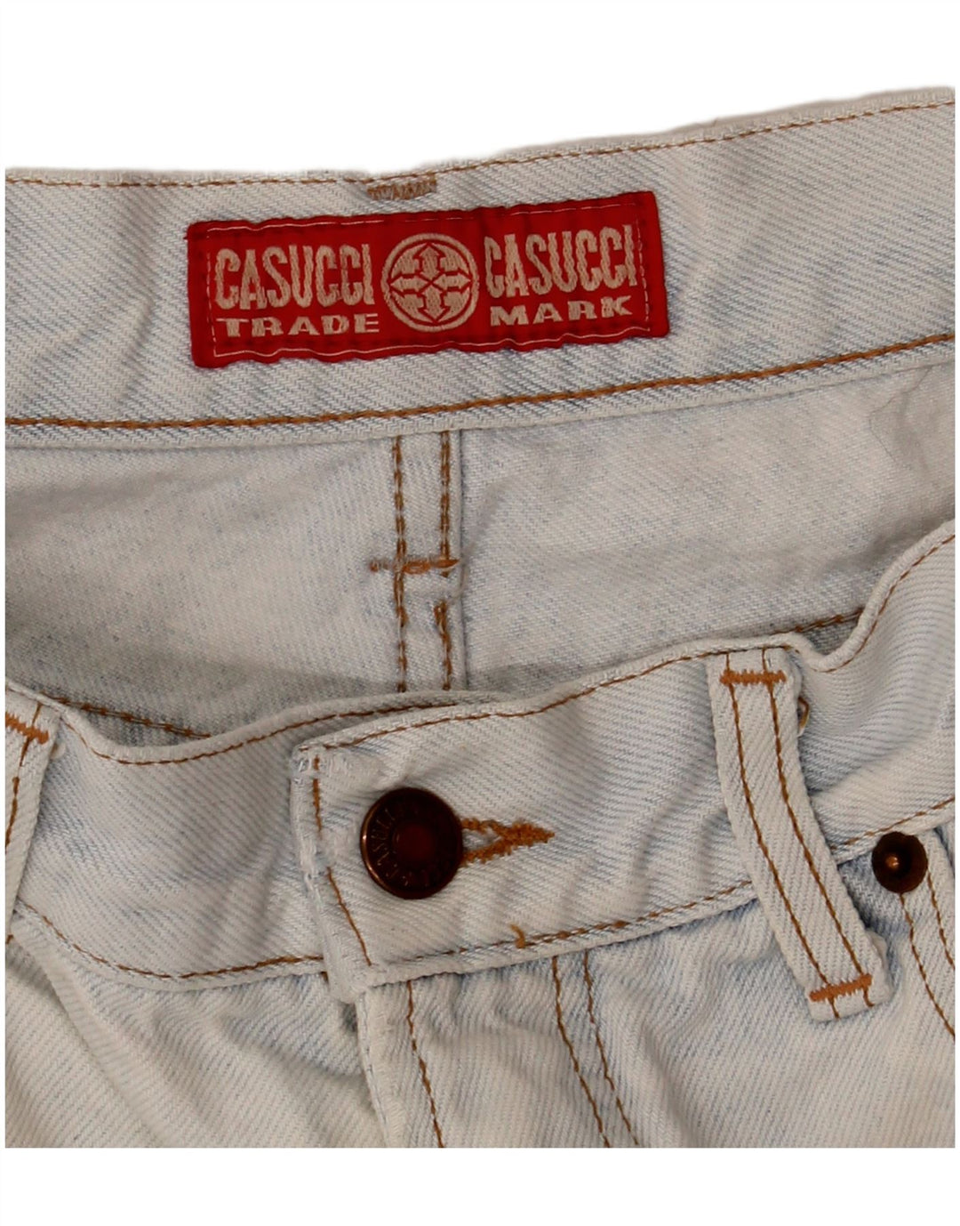 Casucci Herren-Jeansshorts mit Grafik, W30, Mittelblau