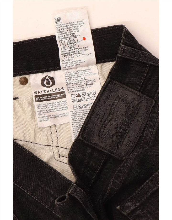 Levi's Herren 511 Slim Jeans W36 L32 Schwarze Baumwolle