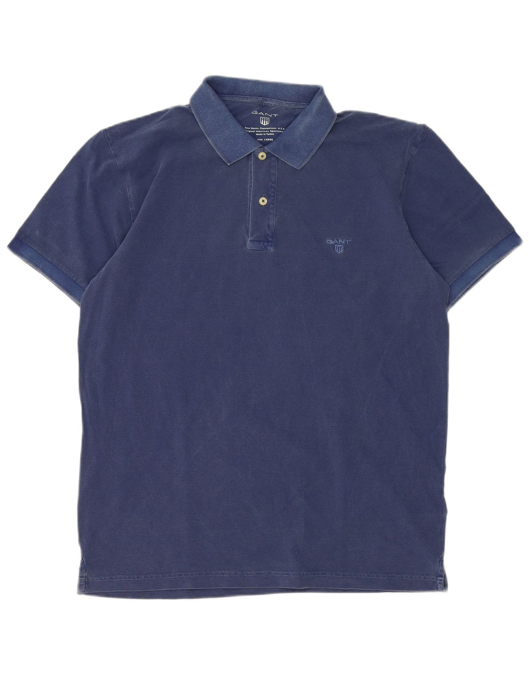 Gant Herren-Poloshirt, große blaue Baumwolle