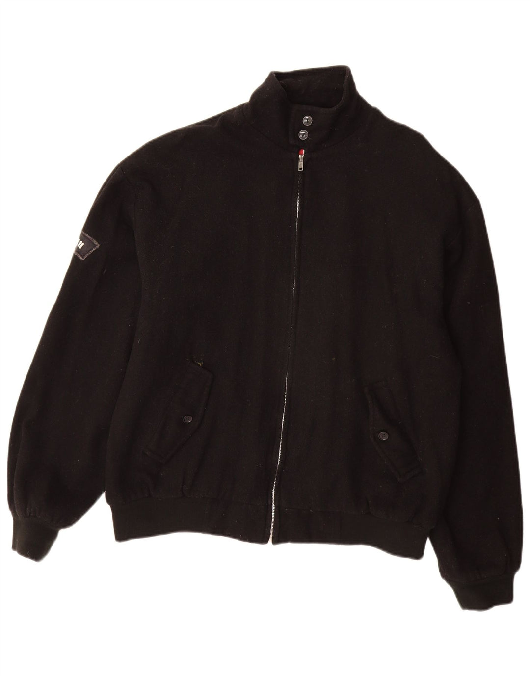 Vintage Herren Bomberjacke UK 40 Große schwarze Wolle