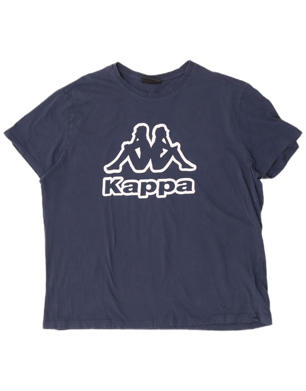 Kappa Herren Grafik T-Shirt Top 4XL Marineblau Baumwolle