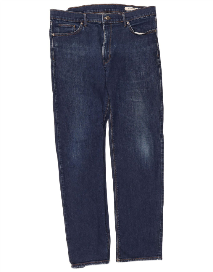 Marks & Spencer Herren Straight Jeans W38 L33 Blaue Baumwolle