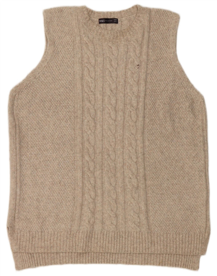 Marks & Spencer Damen Weste Tank Top UK 16 Large Beige Polyester