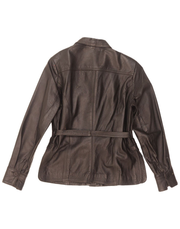 Vintage Damen Lederjacke IT 42 Medium Schwarz
