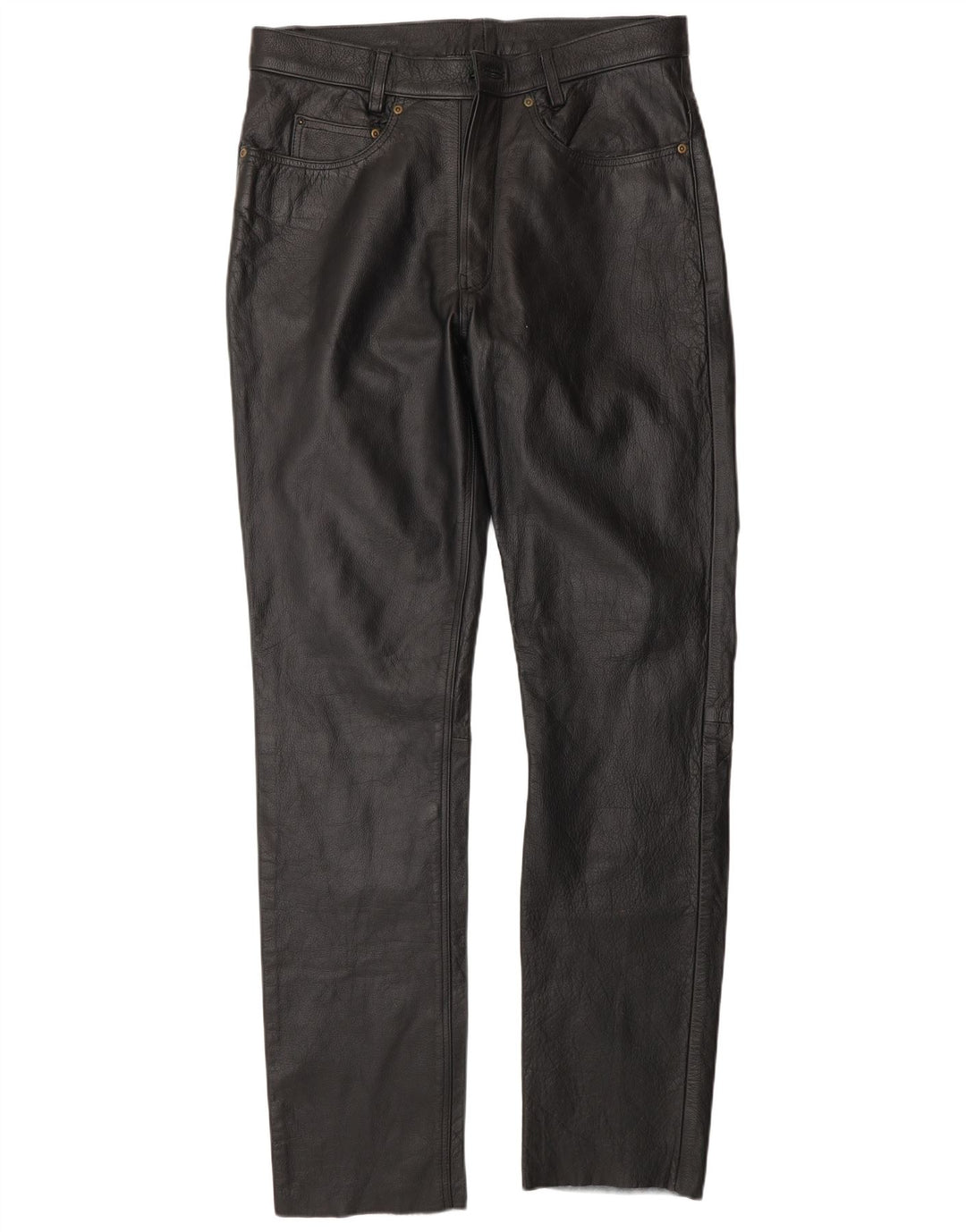 Vintage Herren Lederhose W34 L34 Schwarz