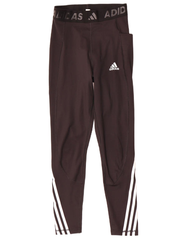 Adidas Damen Aeroready Graphic Leggings UK 8/10 Small Schwarz