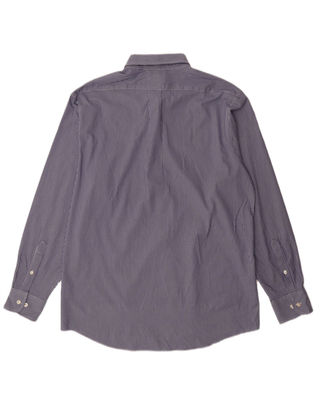 Chaps Herren-Hemd mit normaler Passform, Größe 16 1/2, große blaue Gingham-Baumwolle