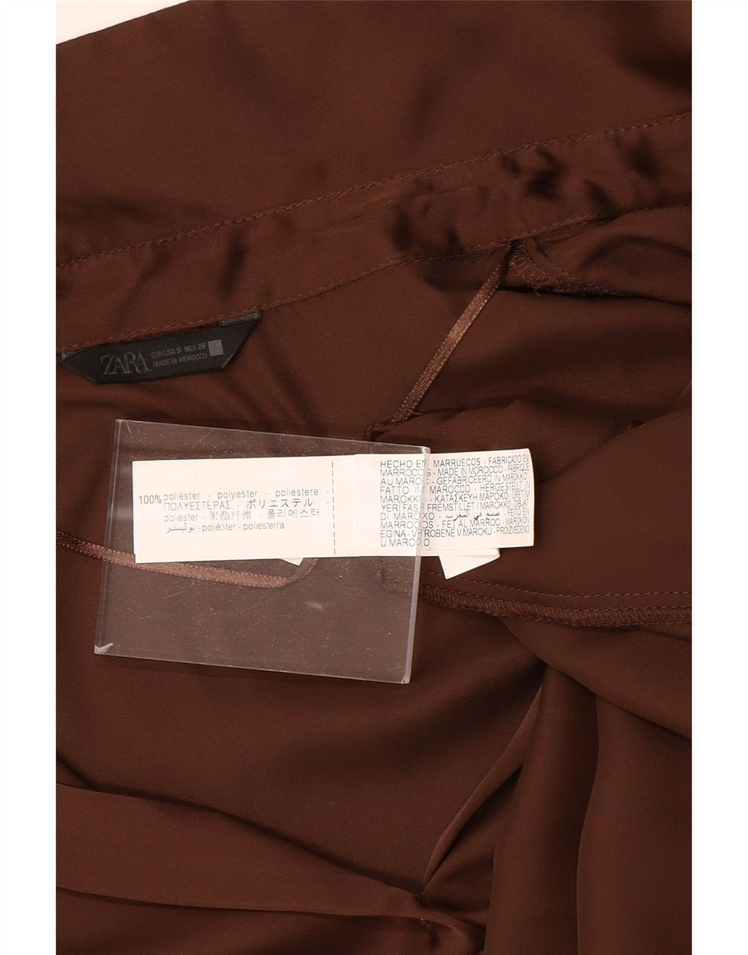 Übergroße Damen-Hemdbluse von ZARA, Gr. 10, Größe S, braun, Polyester