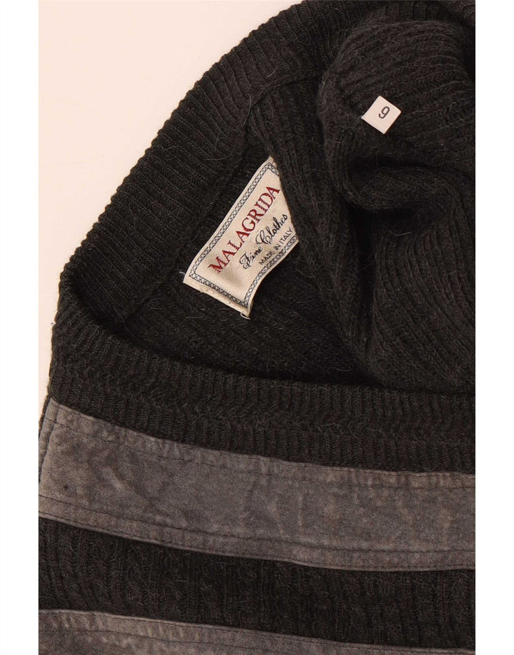 Malagrida Herren-Pullover mit V-Ausschnitt, XL, grau gestreift