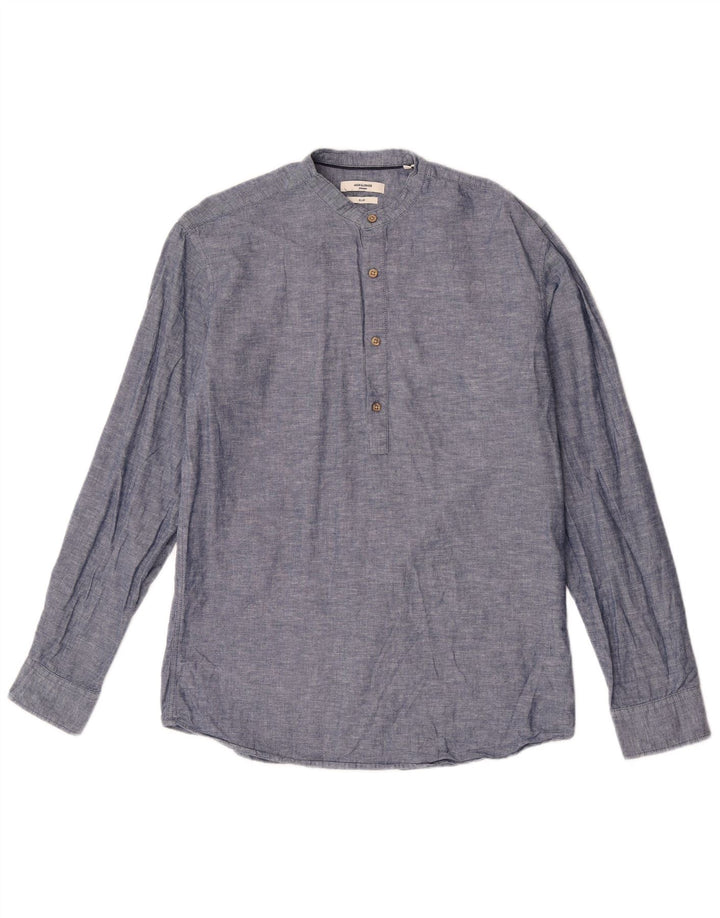 Jack & Jones Herren Premium Slim Pullover Hemd Mittelblau meliert