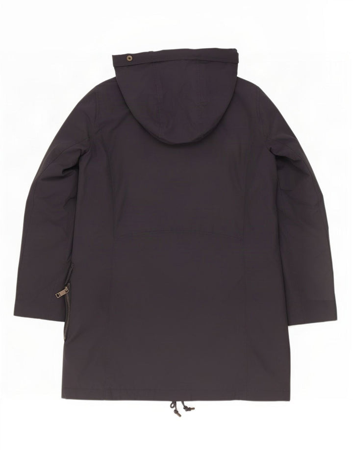 Zara Wattierter Damenmantel mit Kapuze UK 12 Medium Navy Blue Polyamid