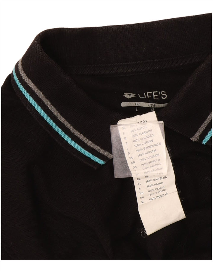 Lotto Herren-Poloshirt, groß, schwarze Baumwolle