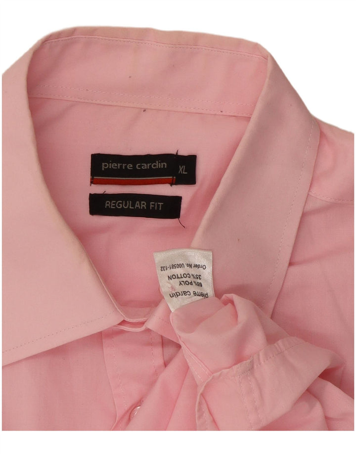 Pierre Cardin Herren-Hemd, kurzärmelig, normale Passform, XL, rosa, Polyester