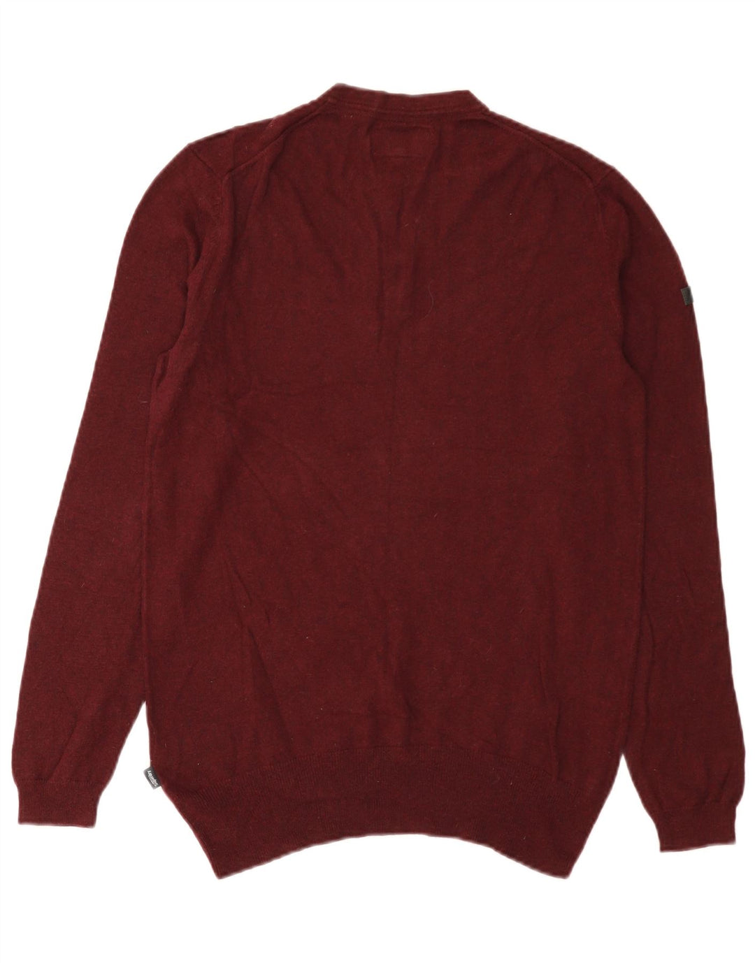 Superdry Herren-Pullover mit Rundhalsausschnitt, mittlerer burgunderroter Baumwolle