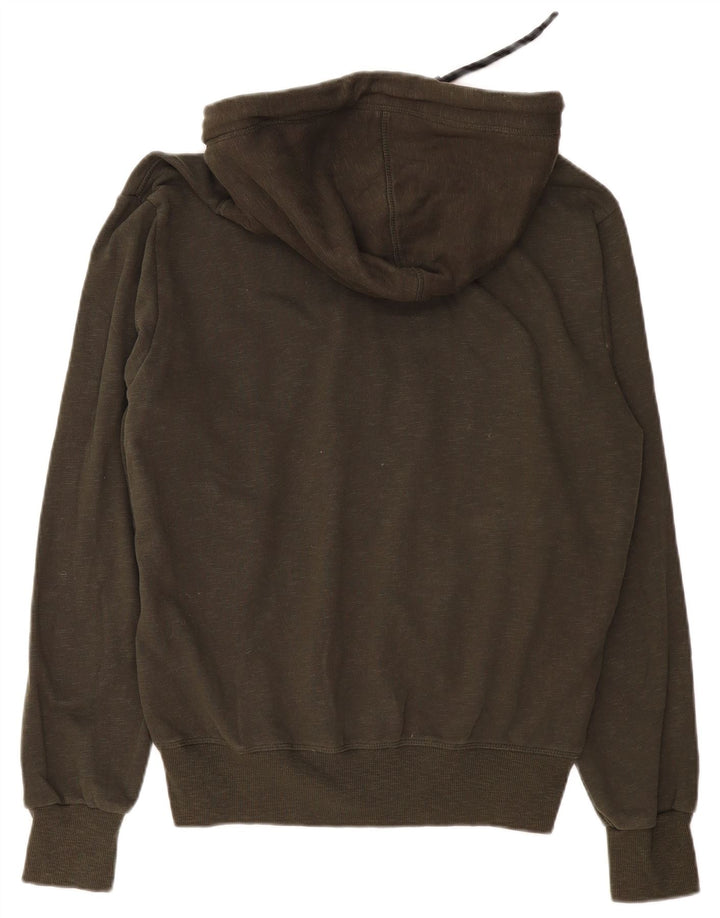 SUPERDRY Herren-Kapuzenpullover mit Reißverschluss, XL, Khaki, gefleckte Baumwolle