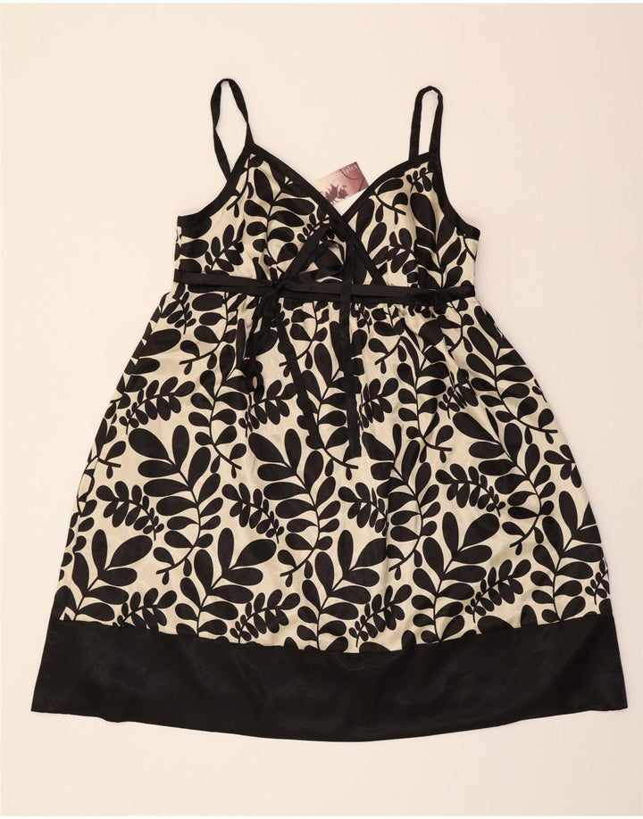 PRINCIPLES Womens Sundress IT 46 Large Black Floral Polyester Vintage Principles and Second-Hand Principles from Messina Hembry 