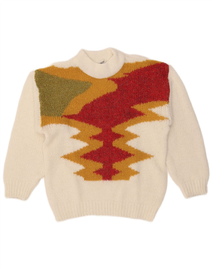 C&A Rollkragenpullover für Damen, EU 40, Mittelweiß, Farbblock