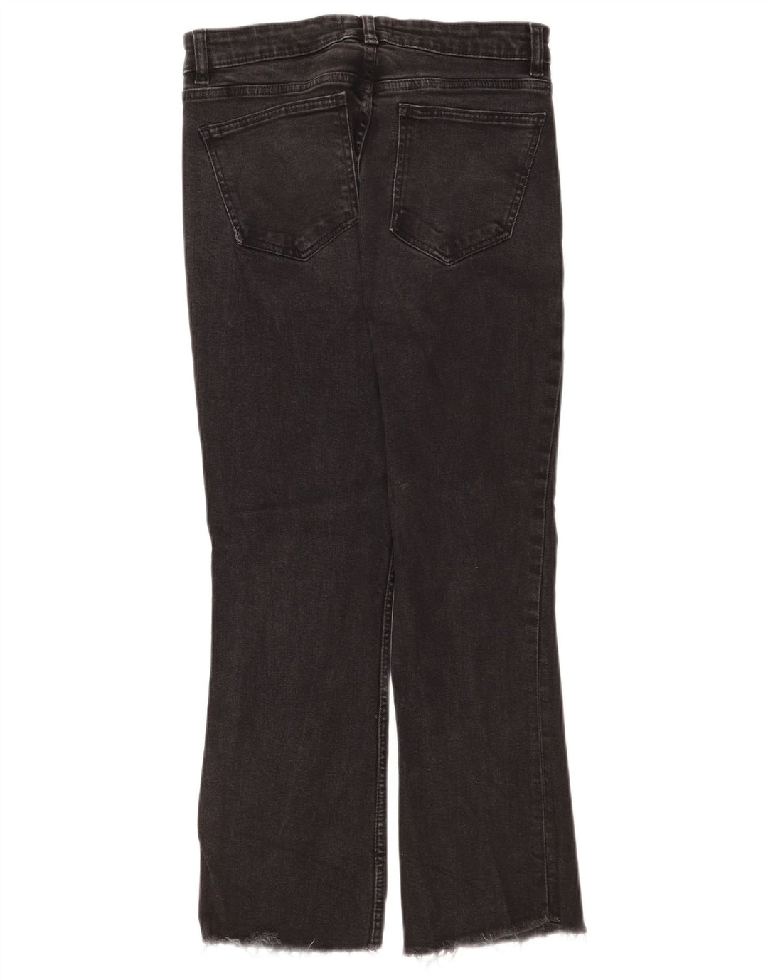Zara Damen Crop Bootcut Jeans EU 42 Large W32 L24 Schwarz