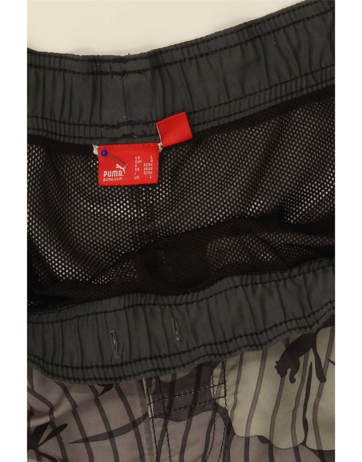 Puma Herren-Badeshorts, groß, grau, geblümt