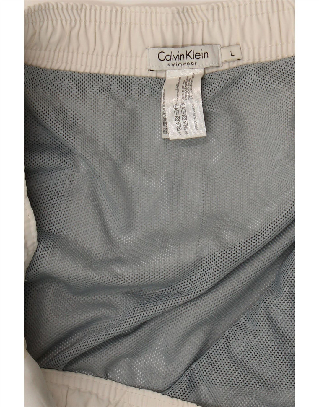 Calvin Klein Herren-Badeshorts mit Grafik, groß, aus weißem Polyester