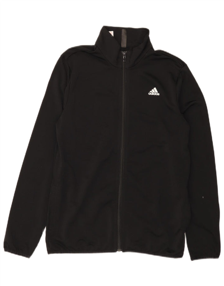 Adidas Jungen Grafik-Trainingsanzug-Top-Jacke, 13–14 Jahre, schwarzes Polyester