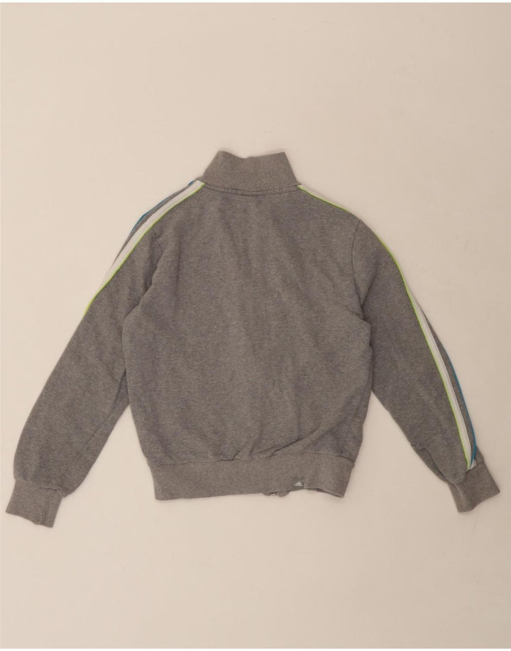 ADIDAS Boys Graphic Tracksuit Top Jacket 9-10 Years Grey Cotton