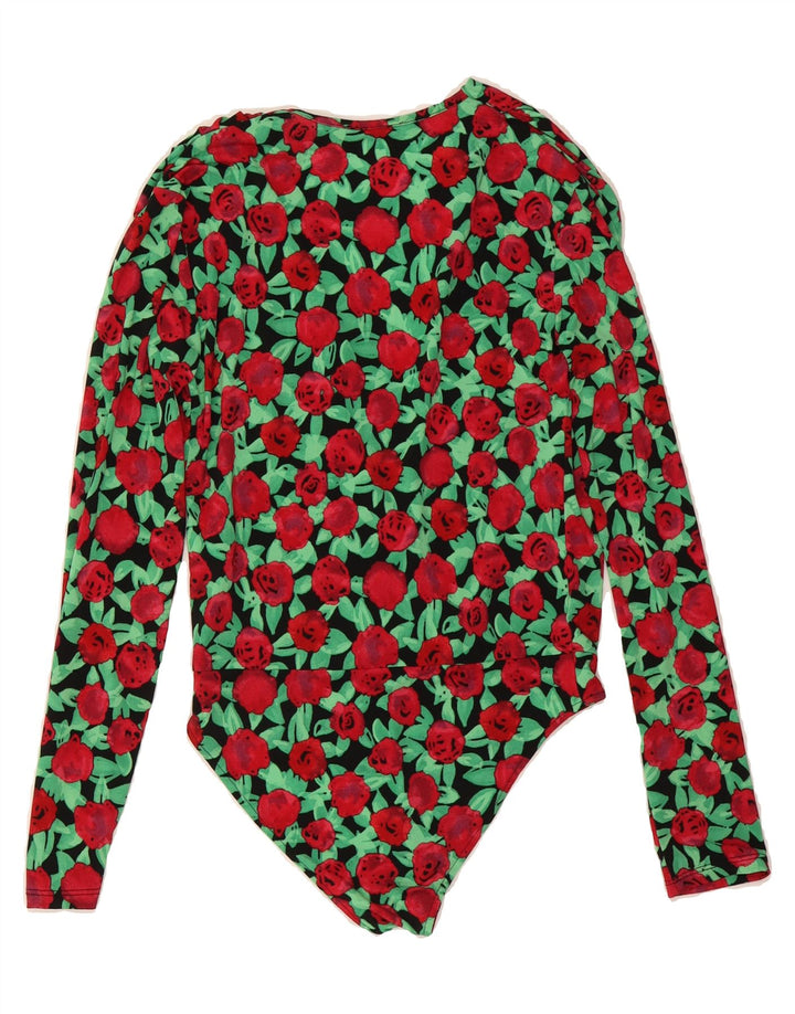 ZARA Womens Bodysuit UK 10 Small Multicoloured Floral Polyester Vintage Zara and Second-Hand Zara from Messina Hembry 