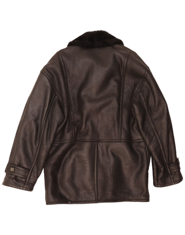 Vintage Herren Shearling Jacke IT 48 Medium Black Shearling