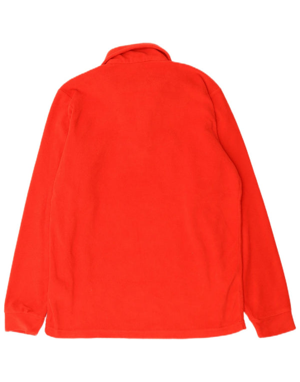 Brugi Herren-Fleecepullover mit Reißverschluss am Hals, großes rotes Polyester