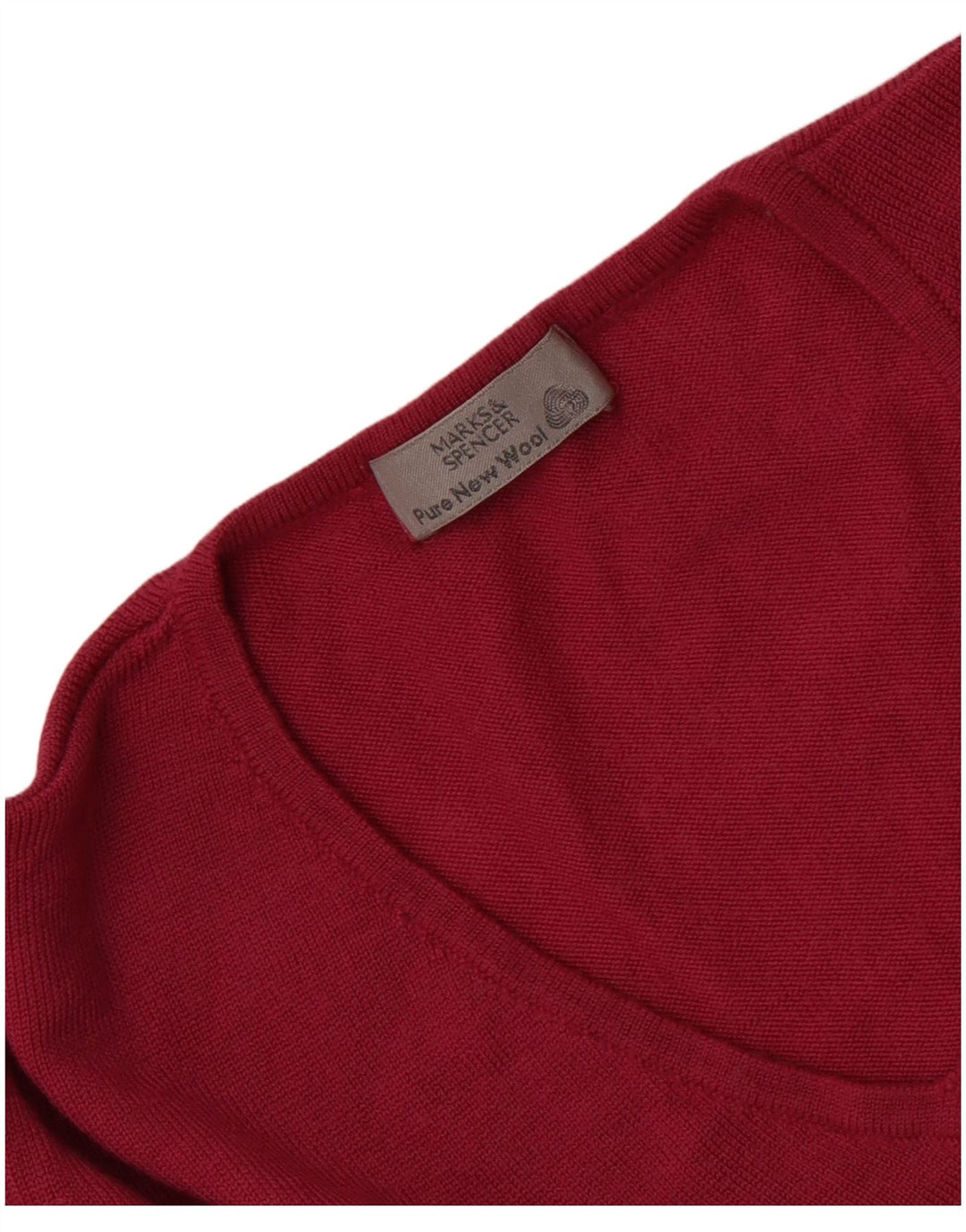 Marks & Spencer Damen-Pullover mit V-Ausschnitt, UK 14, mittelrosa, Schurwolle