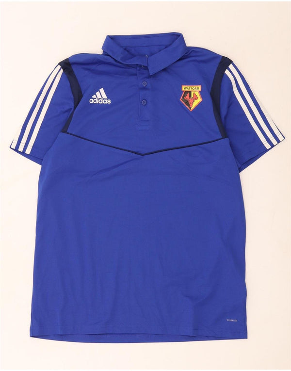 Adidas Herren Watford F.C. Poloshirt, groß, blau, Colourblock-Polyester