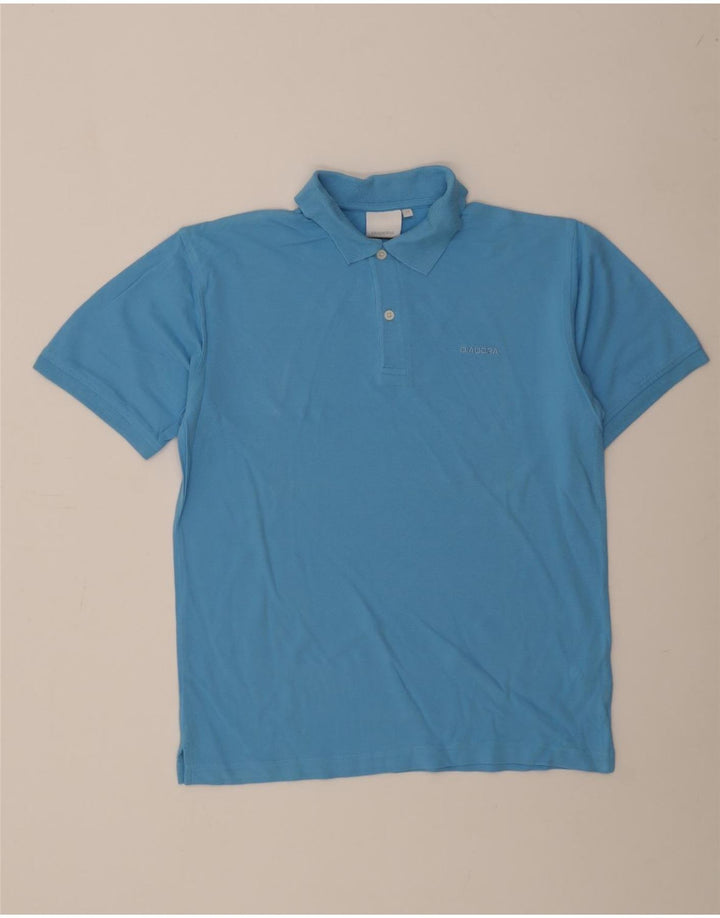 Diadora Herren-Poloshirt aus mittelblauer Baumwolle