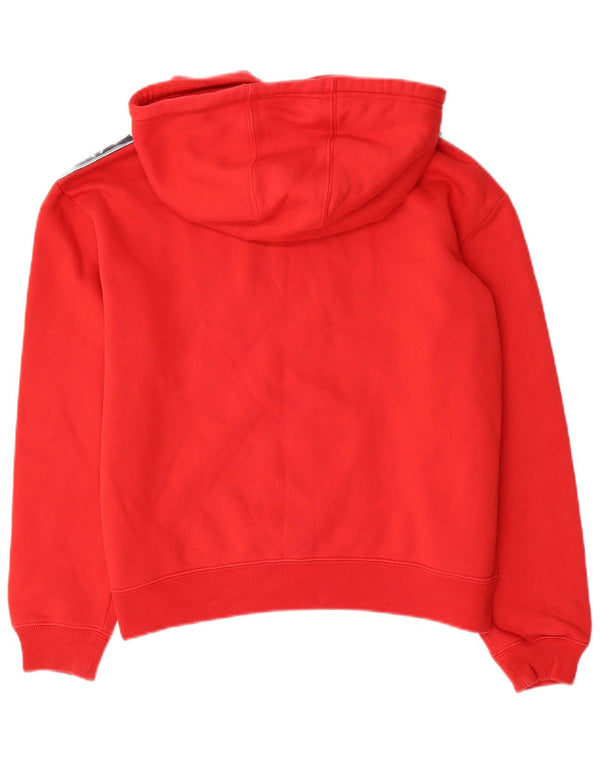 Champion Womens Graphic Oversized Hoodie Pullover UK 6 XS Roter Farbblock