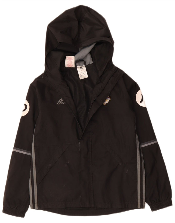 Adidas Jungen Graphic Hooded Windbreaker Jacke 9–10 Jahre, schwarzes Polyester