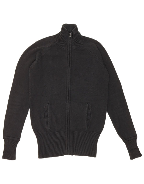 Zara Damen-Cardigan-Pullover UK 12 Mittelschwarze Baumwolle