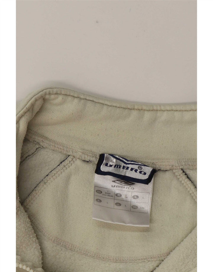 Umbro Herren-Fleecepullover mit grafischem Reißverschluss, UK 41/43, großes grünes Polyester