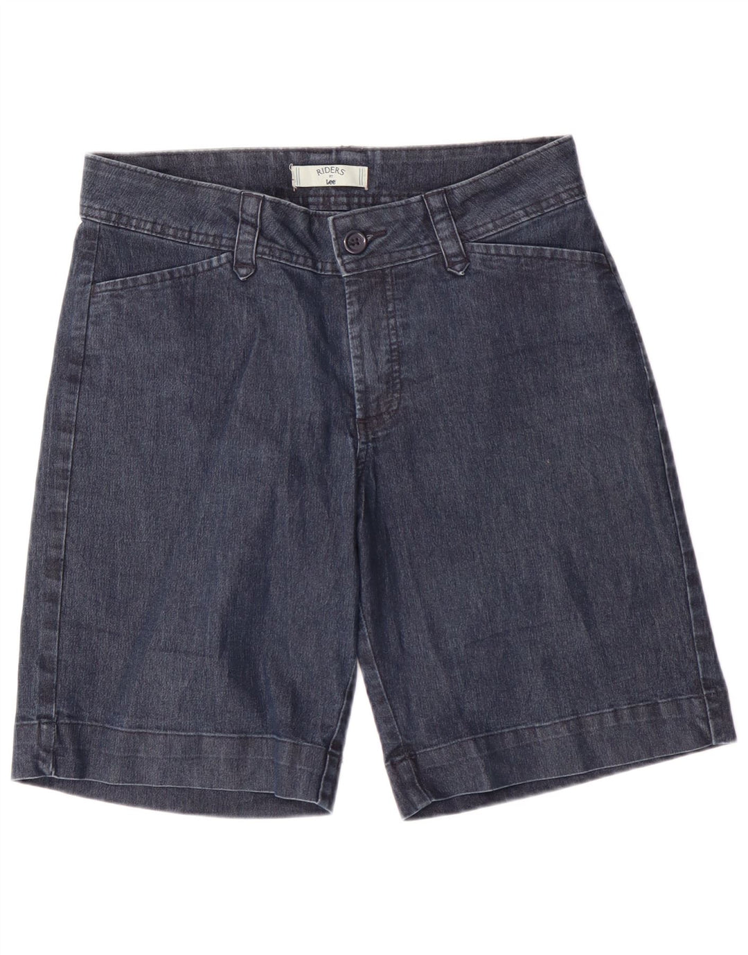 LEE Womens Riders Denim Shorts W32 Large Navy Blue Cotton