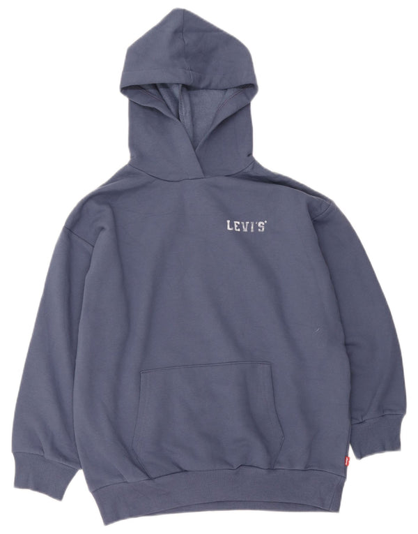 Levi's Jungen-Pullover mit grafischem Kapuzenpullover, 11–12 Jahre, marineblaue Baumwolle