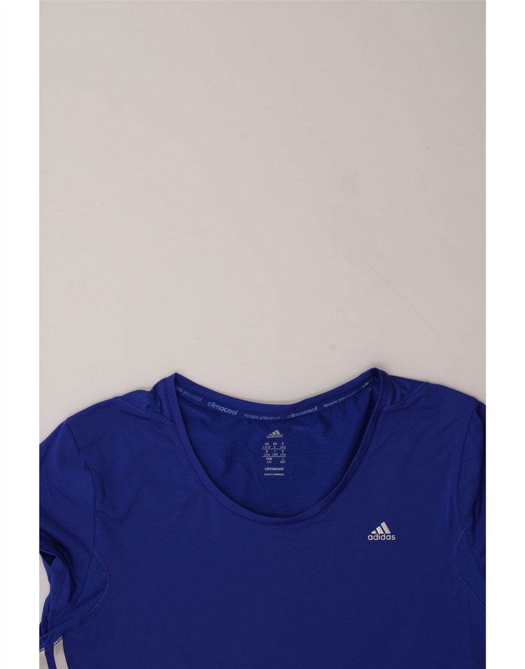 ADIDAS Womens Climacool T-Shirt Top UK 16/18 Large Blue Polyester Vintage Adidas and Second-Hand Adidas from Messina Hembry 