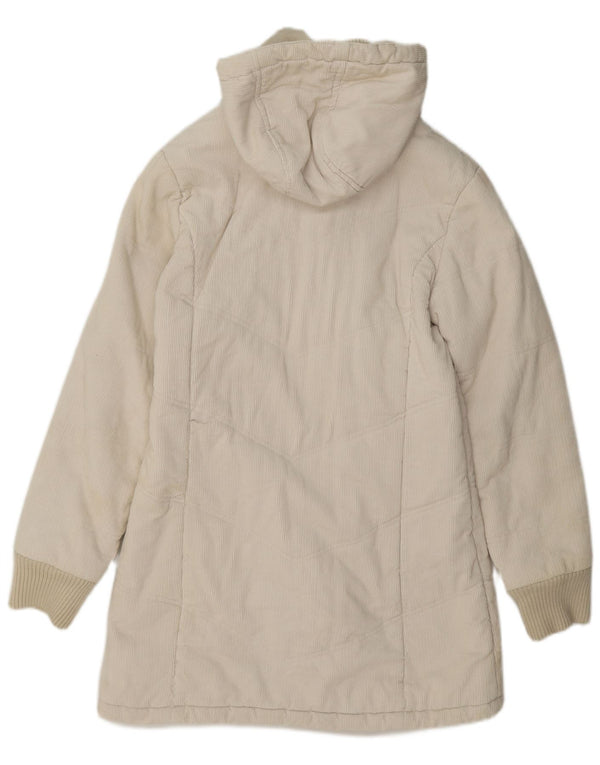 Pimkie Damen-Kapuzenmantel aus Cord, gepolstert, UK 14, mittelbeige Baumwolle