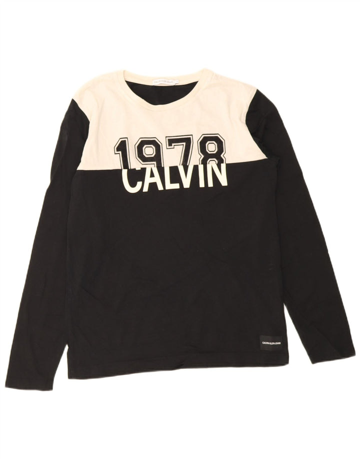 Calvin Klein Jeans Jungen Graphic Top Langarm 15-16 Jahre Schwarz