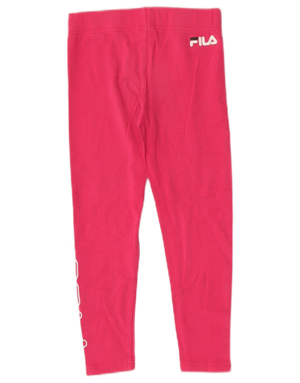 Fila Mädchen-Leggings mit Grafik, 7–8 Jahre, rosa Baumwolle