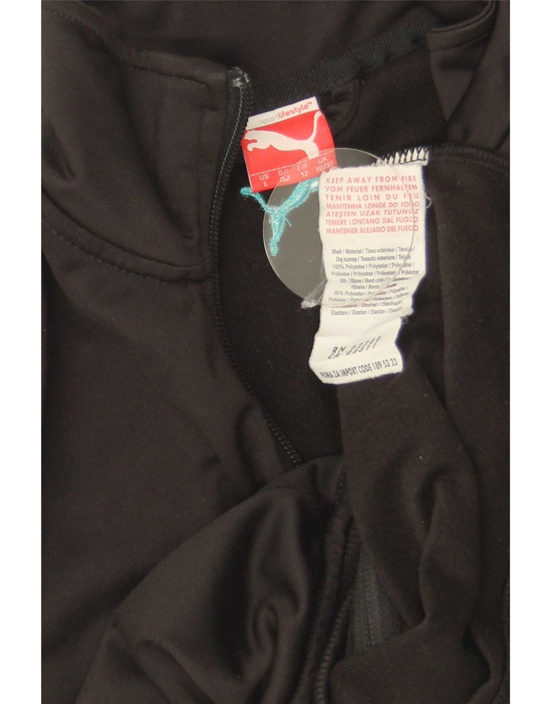 Puma Jungen Grafik-Trainingsanzug-Top-Jacke, 11–12 Jahre, schwarzes Polyester