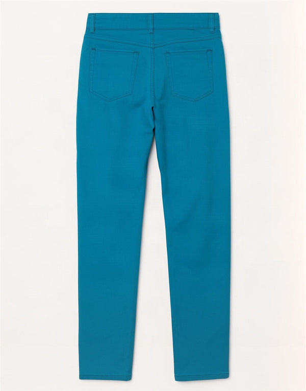 Escada Damen-Hose mit hoher Taille, schmale Freizeithose, EU 38, Mittel W29 L31, Blau