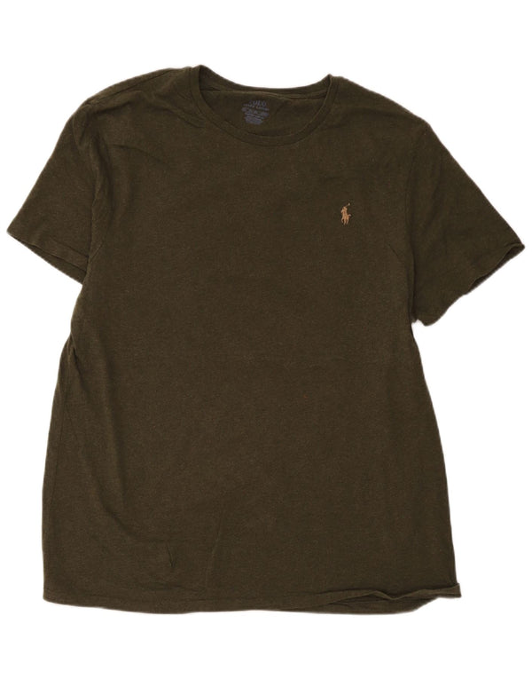 Polo Ralph Lauren Herren Custom Slim Fit T-Shirt Top 2XL Khaki Baumwolle