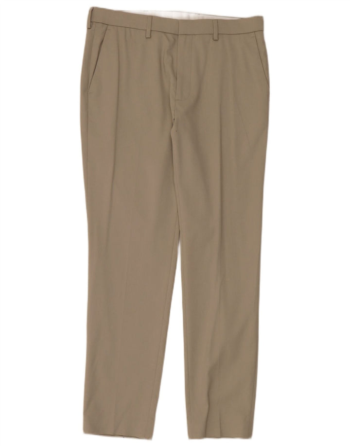 Marks & Spencer Herren Slim Chinohose W34 L31 Beige Polyester