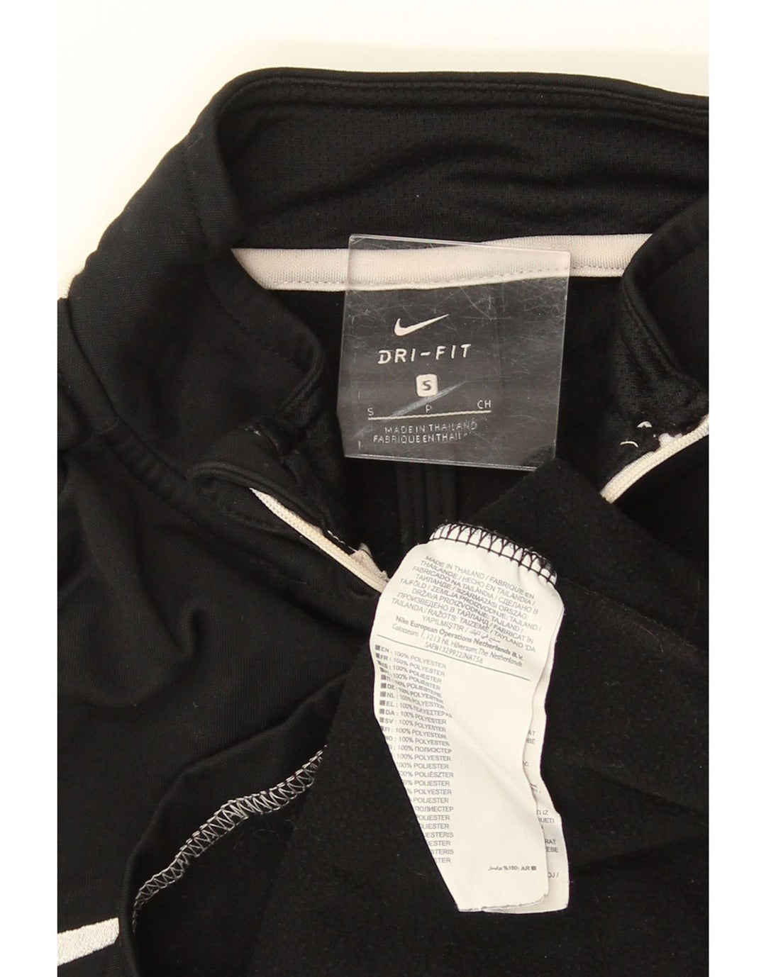 Nike Herren Dri Fit Sweatshirt mit Reißverschluss am Hals, Größe S, Schwarz, Farbblock