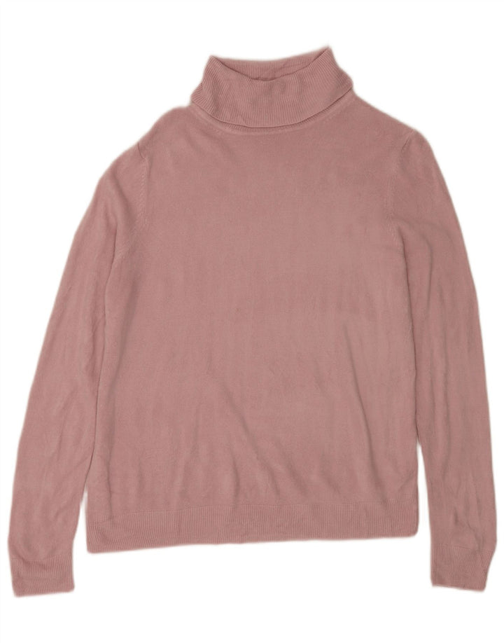 Marks & Spencer Rollkragenpullover für Damen, UK 14, Mittelrosa, Acryl
